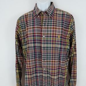 Polo Ralph Lauren Mens Plaid Dress Shirt Sz L